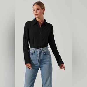 ASTR The Label Tie Back Collared Top